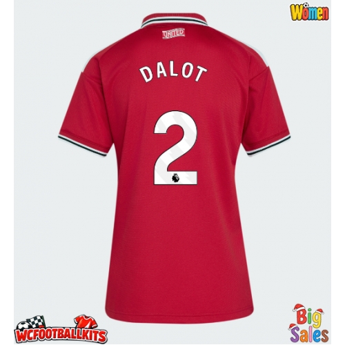 Manchester United Diogo Dalot #2 Replica Home Stadium Shirt for Women 2026-27 Short Sleeve
